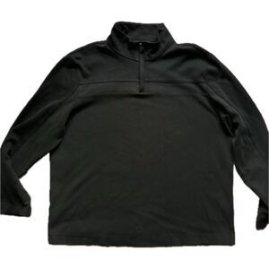 Perry Ellis XL Black Quarter Zip Pullover, Minimalist Preppy Knit size XL